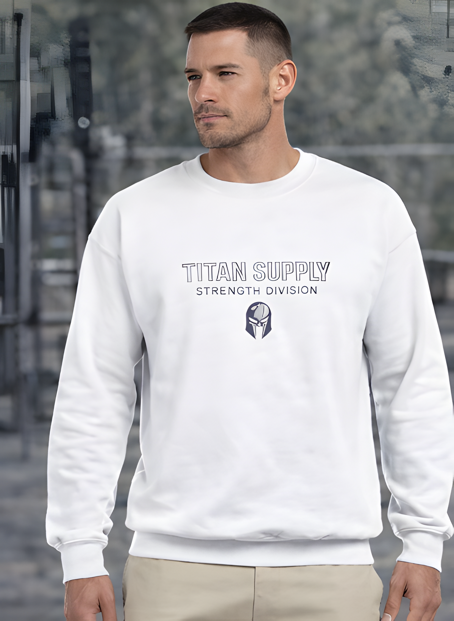 Titan Supply Classic Crewneck Sweatshirt – White