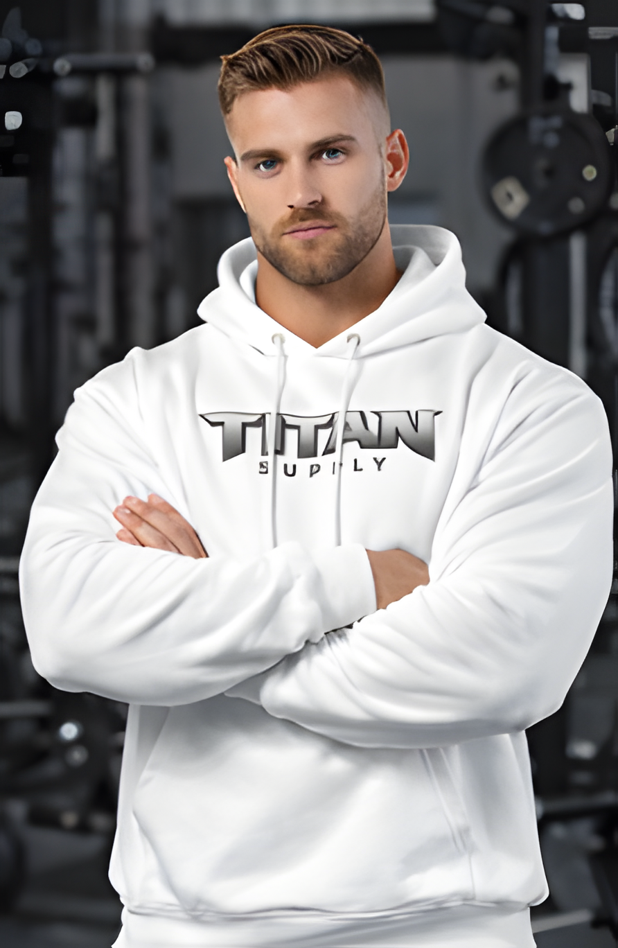 Titan Supply x Champion Heavy Hoodie – Recycled Edition | White
