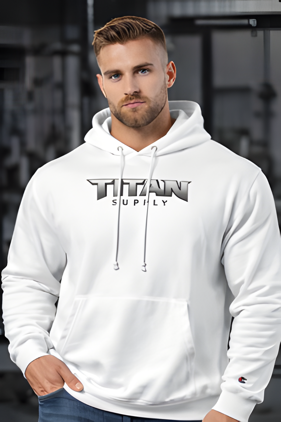 Titan Supply x Champion Heavy Hoodie – Recycled Edition | White