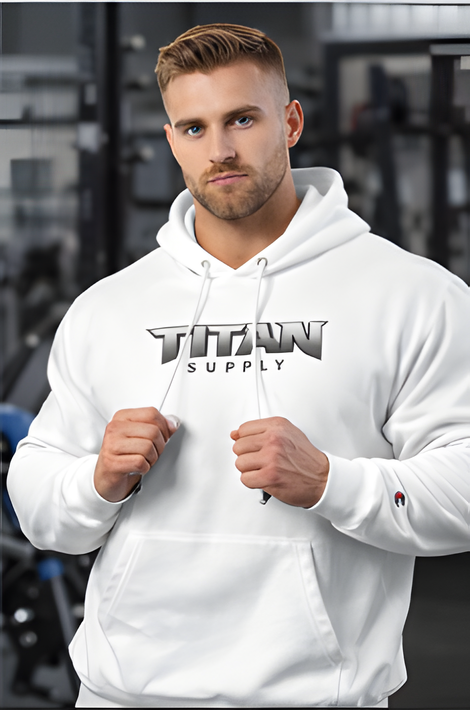 Titan Supply x Champion Heavy Hoodie – Recycled Edition | White
