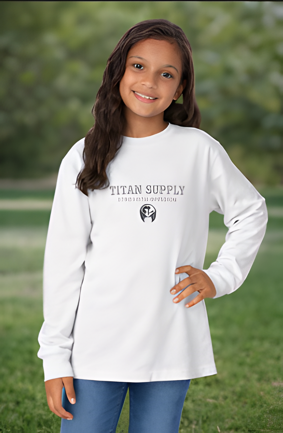Kids Long Sleeve Crewneck T-Shirt | ComfortWash GDH275 | Titan Supply