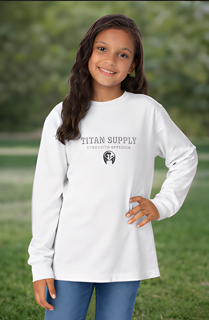 Kids Long Sleeve Crewneck T-Shirt | ComfortWash GDH275 | Titan Supply