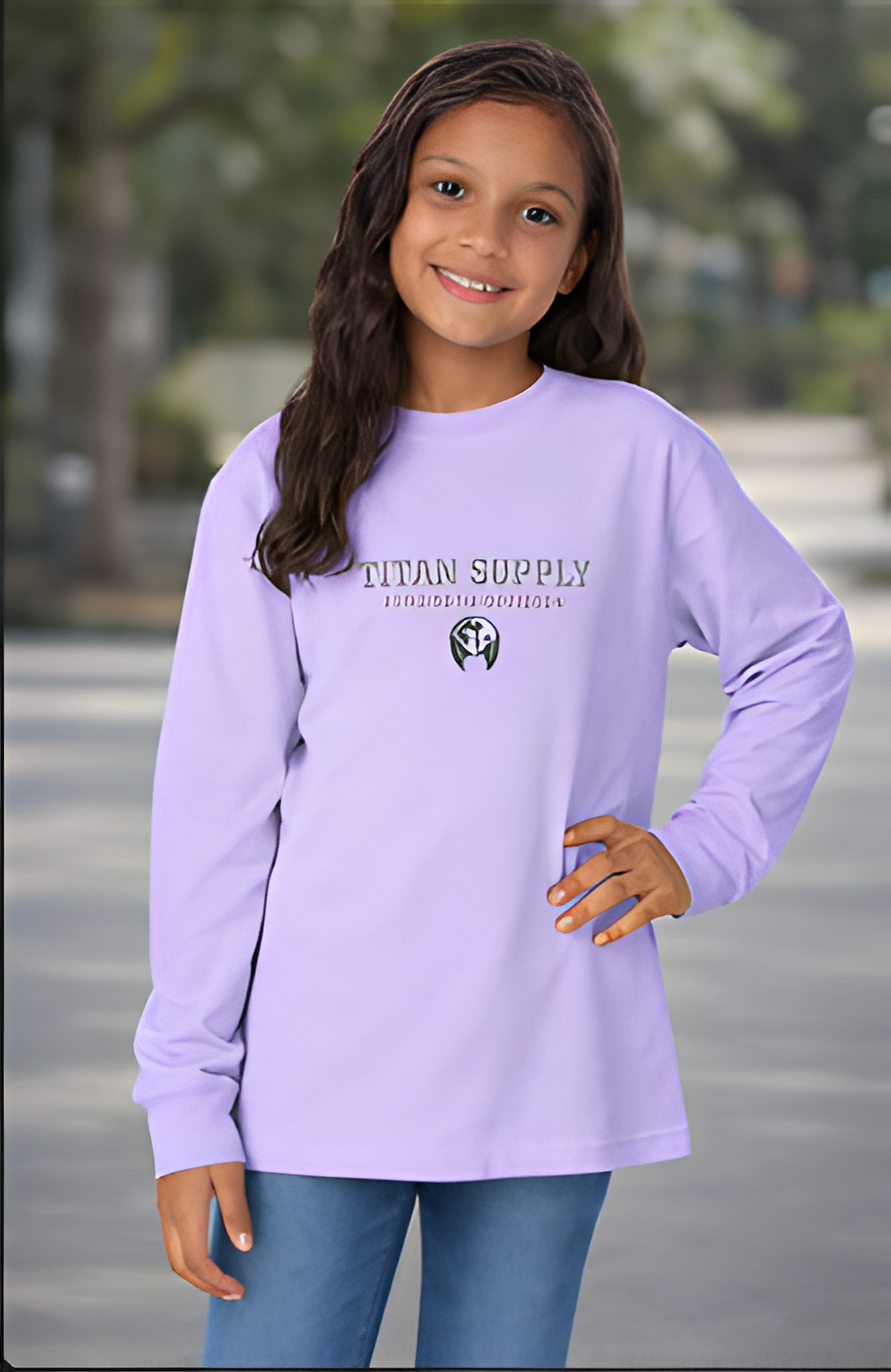 Kids Long Sleeve Crewneck T-Shirt | ComfortWash GDH275 | Titan Supply