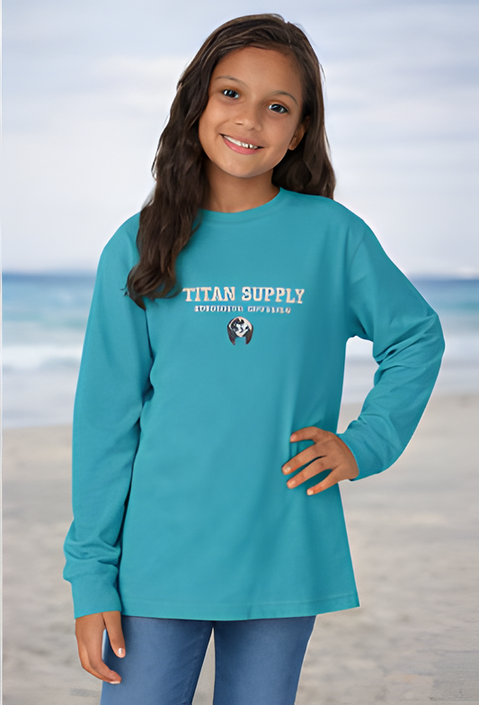 Kids Long Sleeve Crewneck T-Shirt | ComfortWash GDH275 | Titan Supply